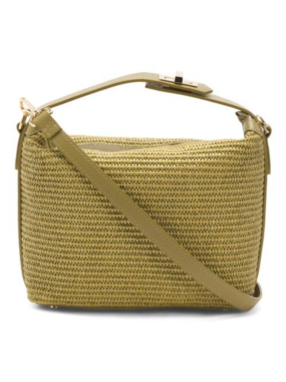 VIOLA CASTELLANI Made In Italy Straw Medium Folded Handle Satchel